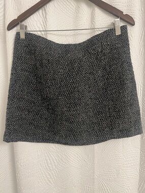 Zara Black and White Tweed Mini Skirt